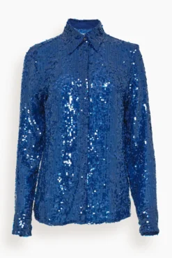 Dries Van Noten Chow Embroidered Shirt In Blue