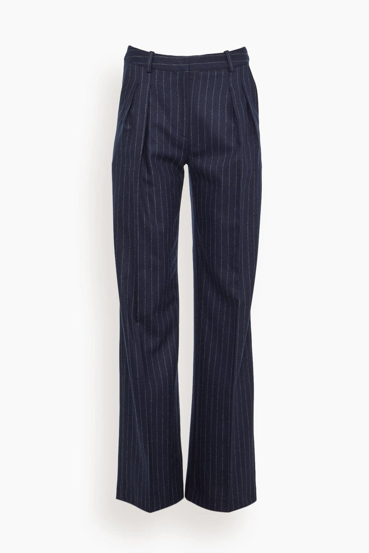 Amoya Wide Leg Pant In Navy Stripes
