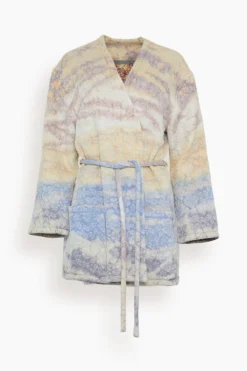 Quilted Overcoat In Rainbow Halo