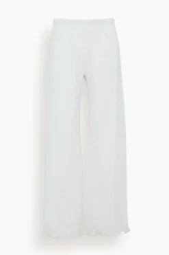 Wide Leg Pull On Pant In White