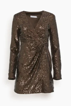 Monty Hammered Sequins Blazer Mini Dress In Sable