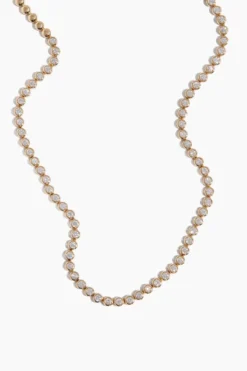 Bezel Set Round Tennis Necklace In 14k Yellow Gold