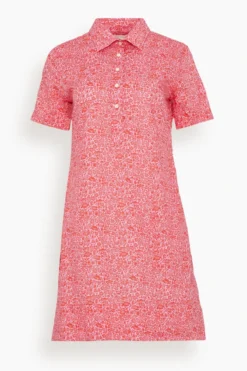 Short Sleeve Popover Dress In Poppy Day Liberty Print