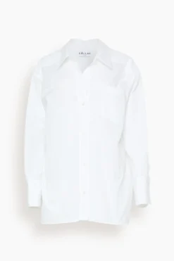 Petra Cotton Poplin Oversize Shirt In White