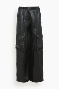 Beatriz Wide Leg Cargo Pant In Black