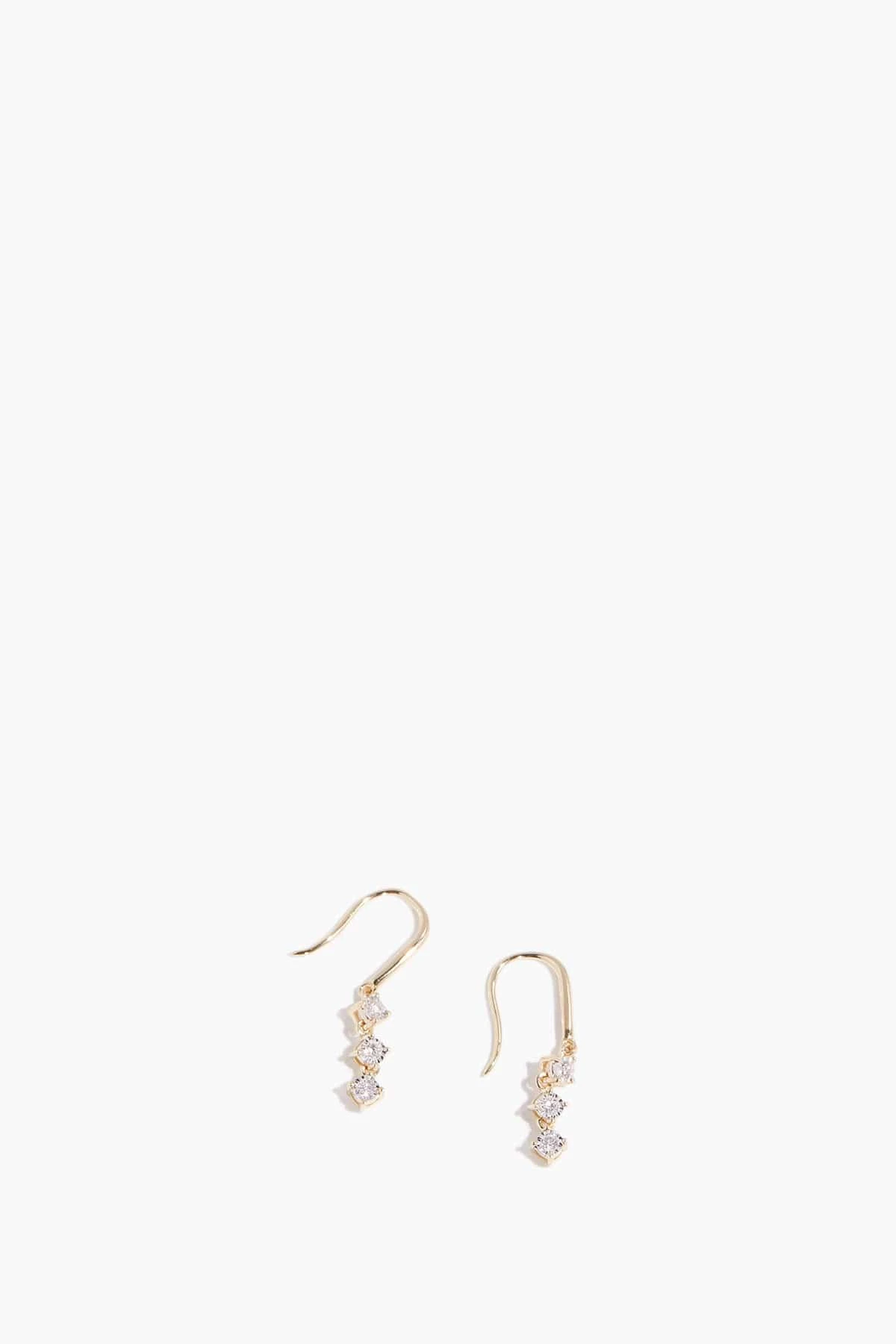 Ava Bea Triple Drop Earring In Yellow Gold