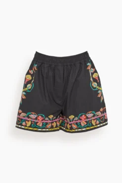 Pull Up Shorts In Borboni Placee Nero
