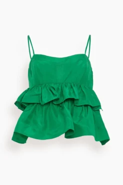 ULLA JOHNSON Amrita Top In Emerald