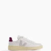 Veja V-12 Sneakers In Extra White Parme Magenta