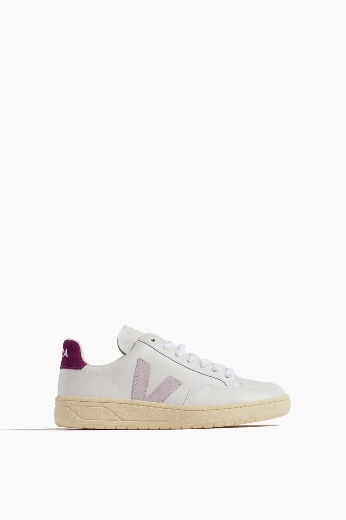 Veja V-12 Sneakers In Extra White Parme Magenta