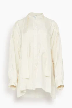 No Collar Workshirt In Cream