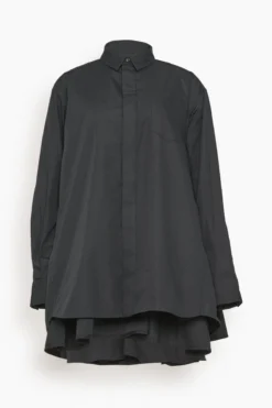 Sacai Cotton Poplin Dress In Black