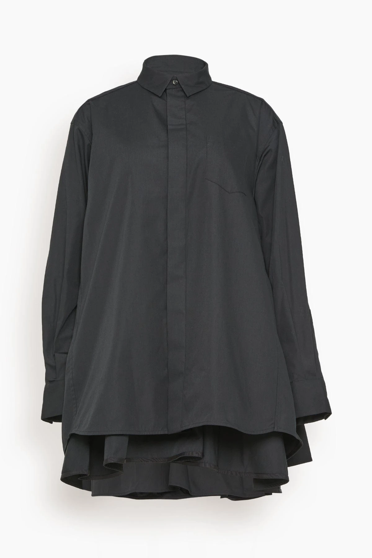 Sacai Cotton Poplin Dress In Black