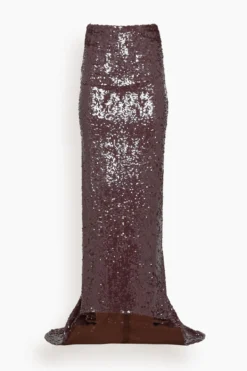 Dries Van Noten Seam Embroidery Skirt In Dark Burgundy