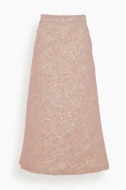 Terry Sequins Skirt In Rose