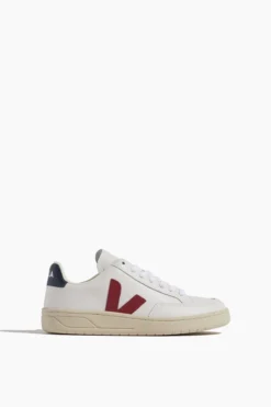 Veja V-12 Sneaker In Extra White Marsala Nautico