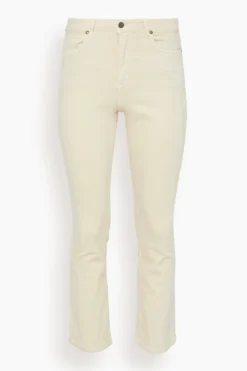 Flare Cropped 5-Pocket Jean In Natural Stretch Denim