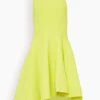 PROENZA SCHOULER Matte Viscose Knit Ruffle Dress In Citron