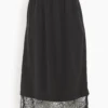 SEA Lorraine Lace Combo Slip Skirt In Black
