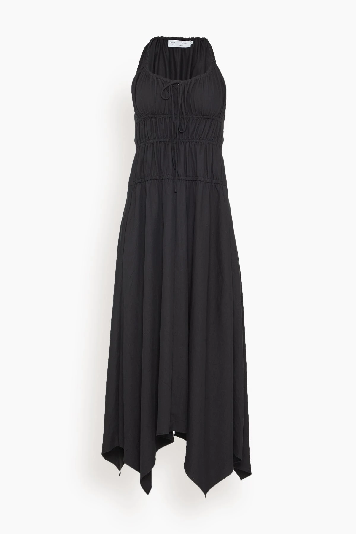 Drapey Suiting Ruched Dress In Black