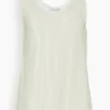 FORTE_FORTE Laminated Velvet Tank Top In Platino