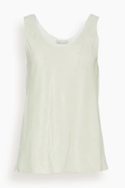 FORTE_FORTE Laminated Velvet Tank Top In Platino