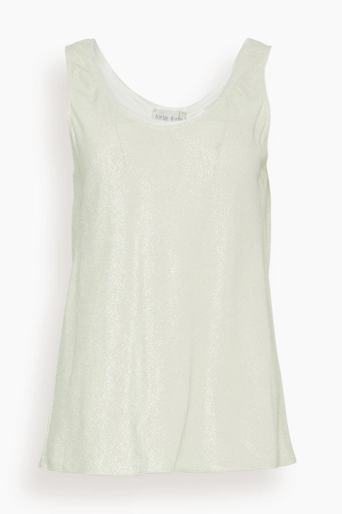 FORTE_FORTE Laminated Velvet Tank Top In Platino