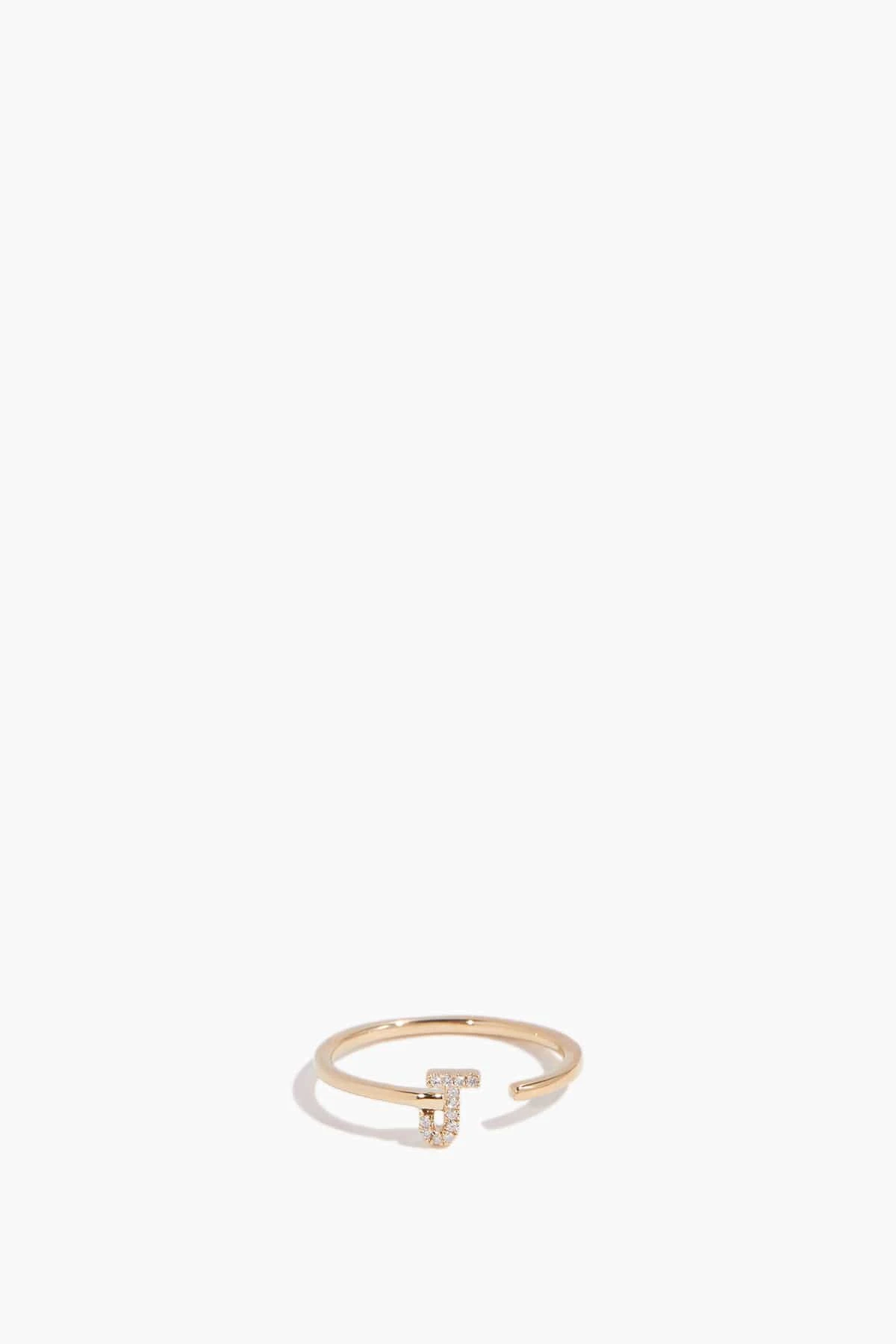 J Initial Ring In 14k Yellow Gold