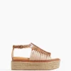 ULLA JOHNSON Valencia Twisted Contrast Flatform In Dune