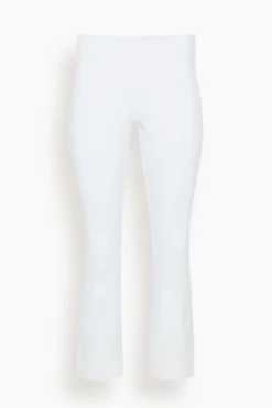 Faye Flare Cropped Pant In White Stretch
