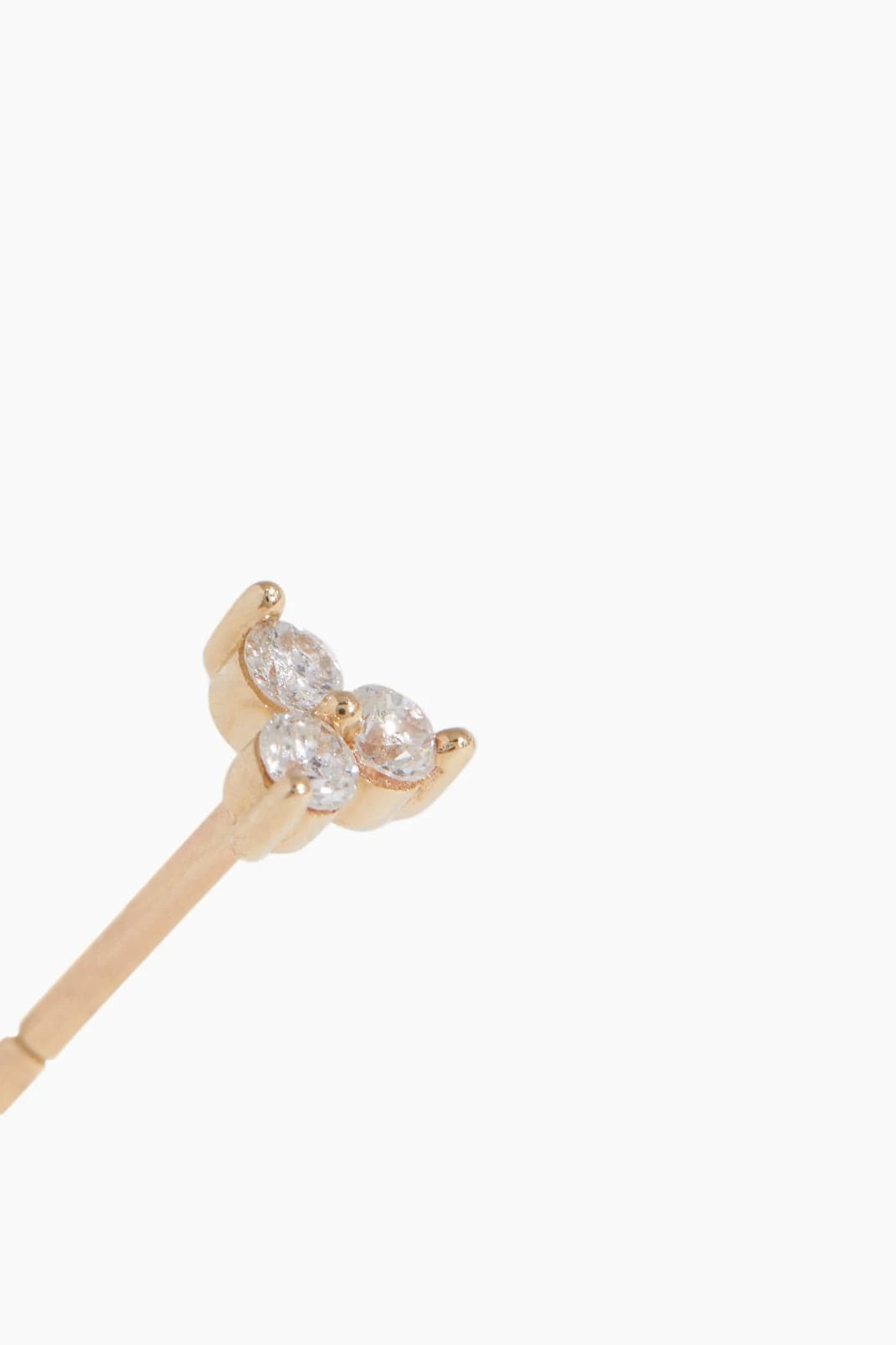 Three Diamond Cluster Single Stud In 14k Yellow Gold - Image 3