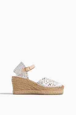 Oletta Wedge Sandal In Meringue Satin