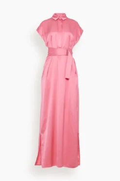 Francesca Long Sleeveless Dress In Peonia Pink