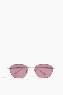 Polygon Sunglasses In Silver/Plum Purple
