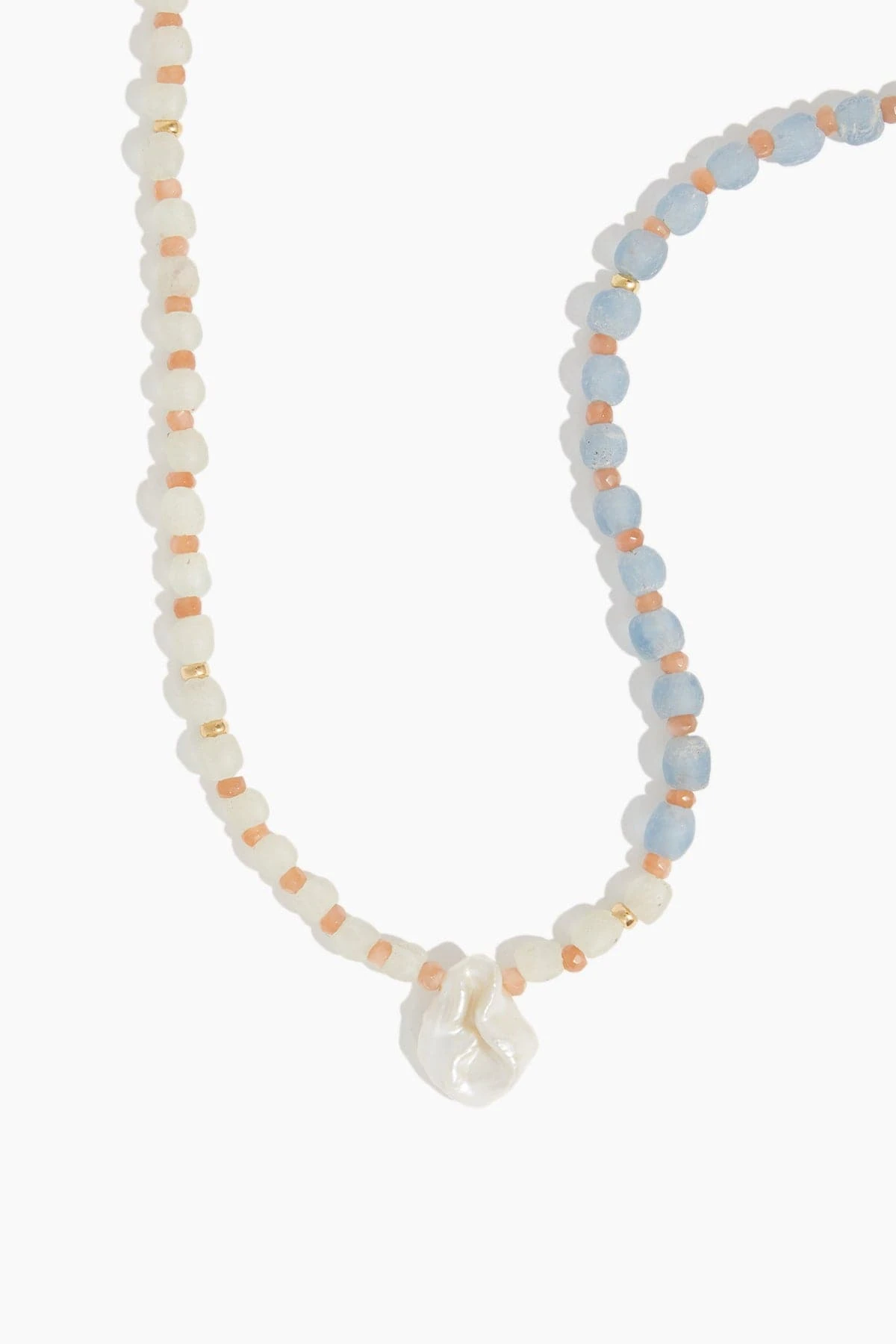 Pearl Pyramid Necklace In Multi