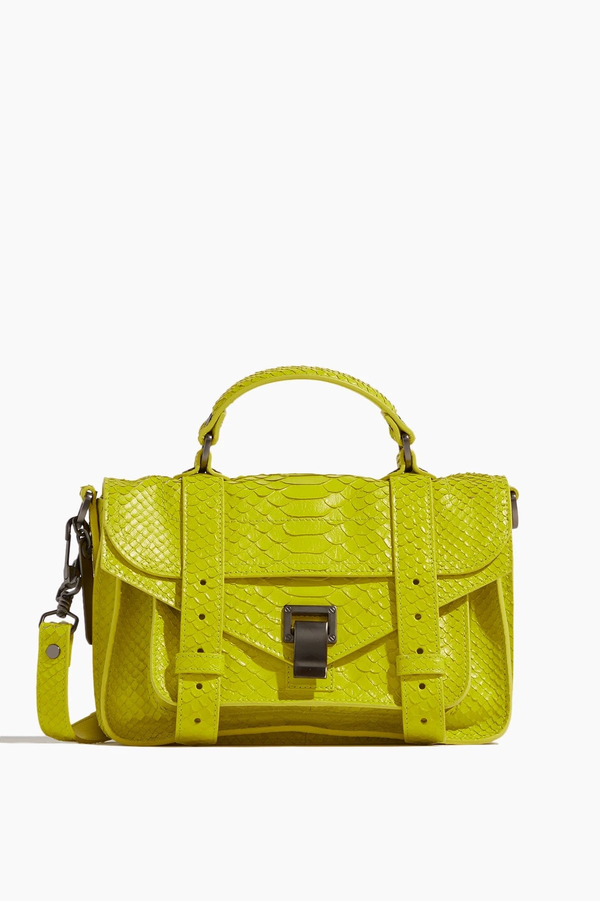 PROENZA SCHOULER Carved Python PS1 Tiny Bag In Sulphur