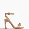 Clarita Bar Heel Sandal In Nude