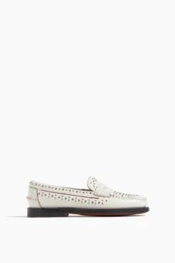 Sebago Dan Stud Loafer In White