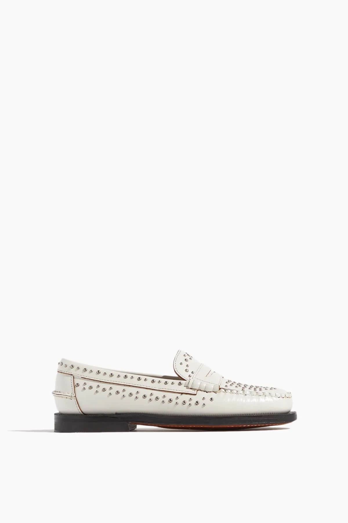 Sebago Dan Stud Loafer In White