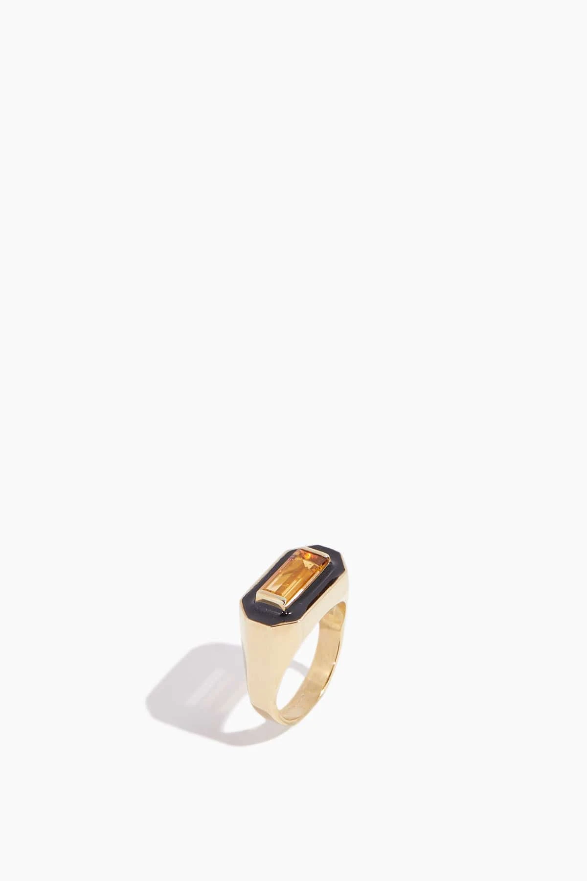 Deco Maxi Baguette Enamel Ring In Deep Black - Image 3