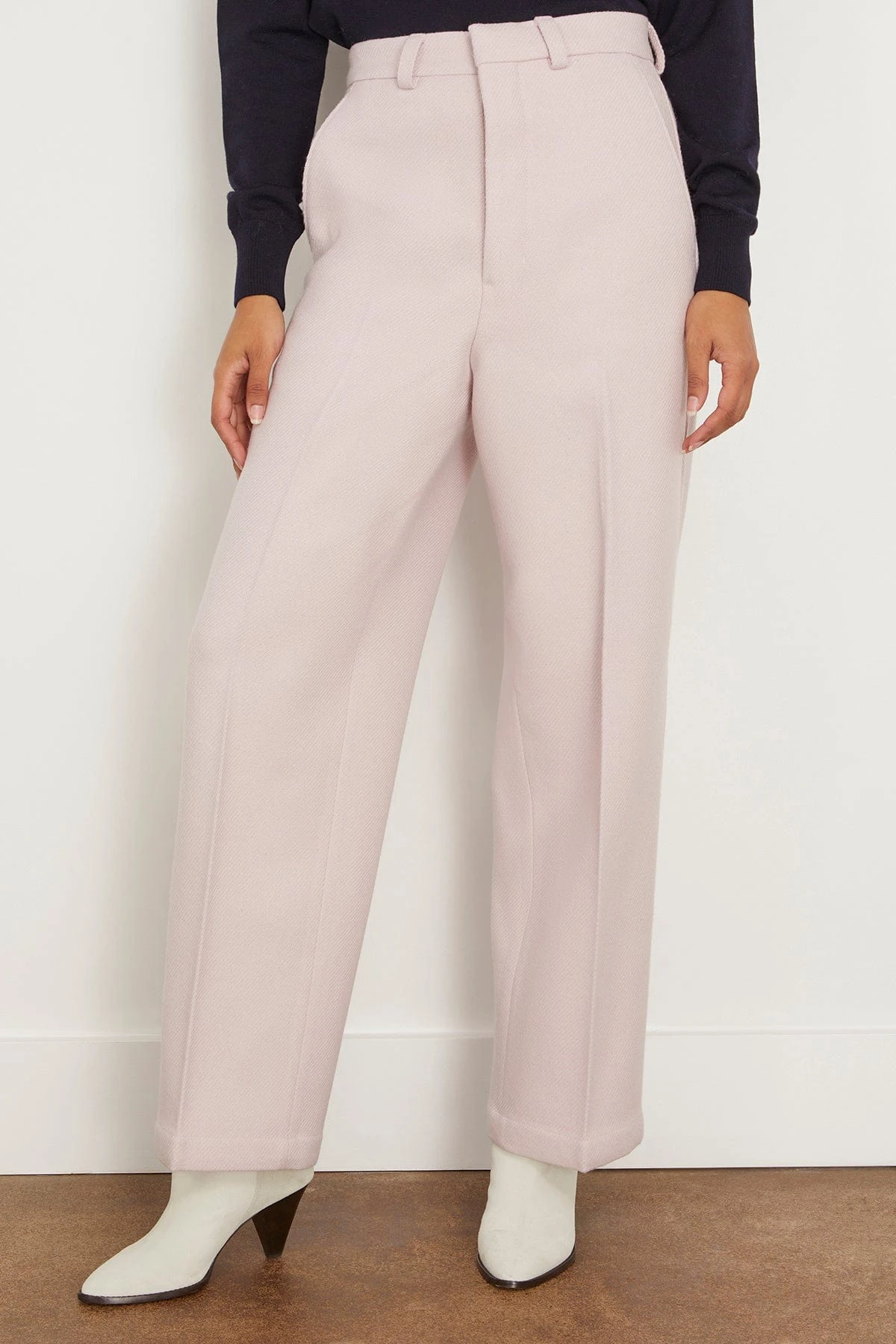 Wide Fit Trousers In Powder Pink - Image 3