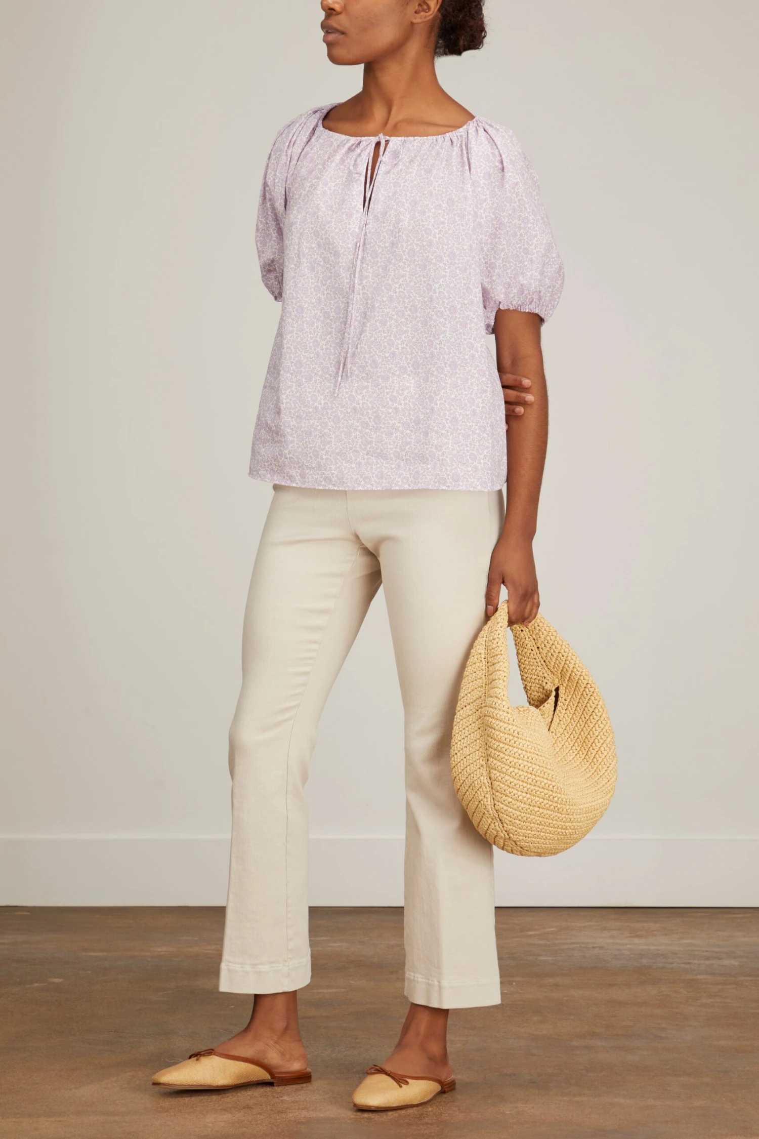 Faye Flare Cropped Pant In Khaki - Image 2