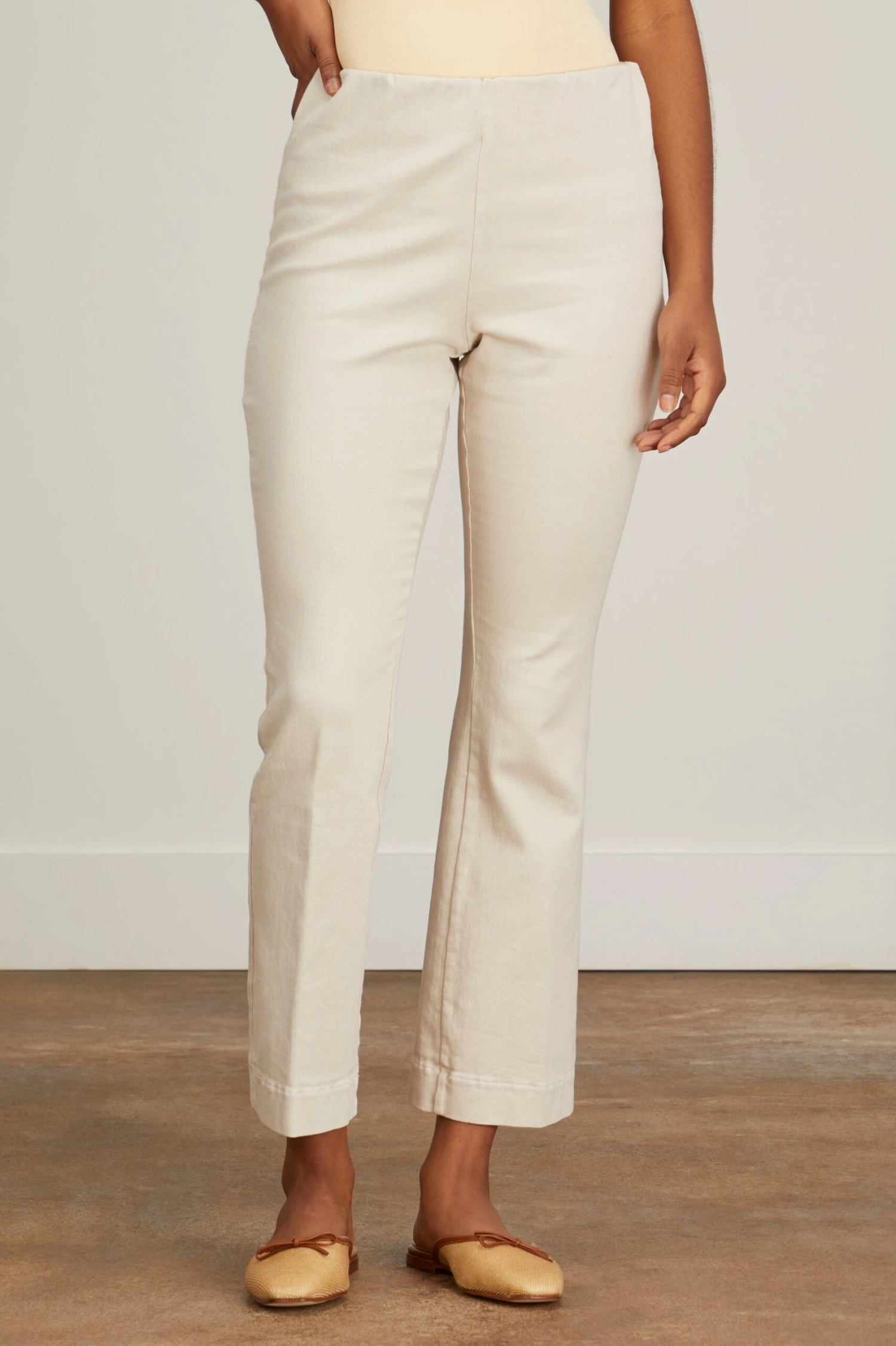 Faye Flare Cropped Pant In Khaki - Image 3