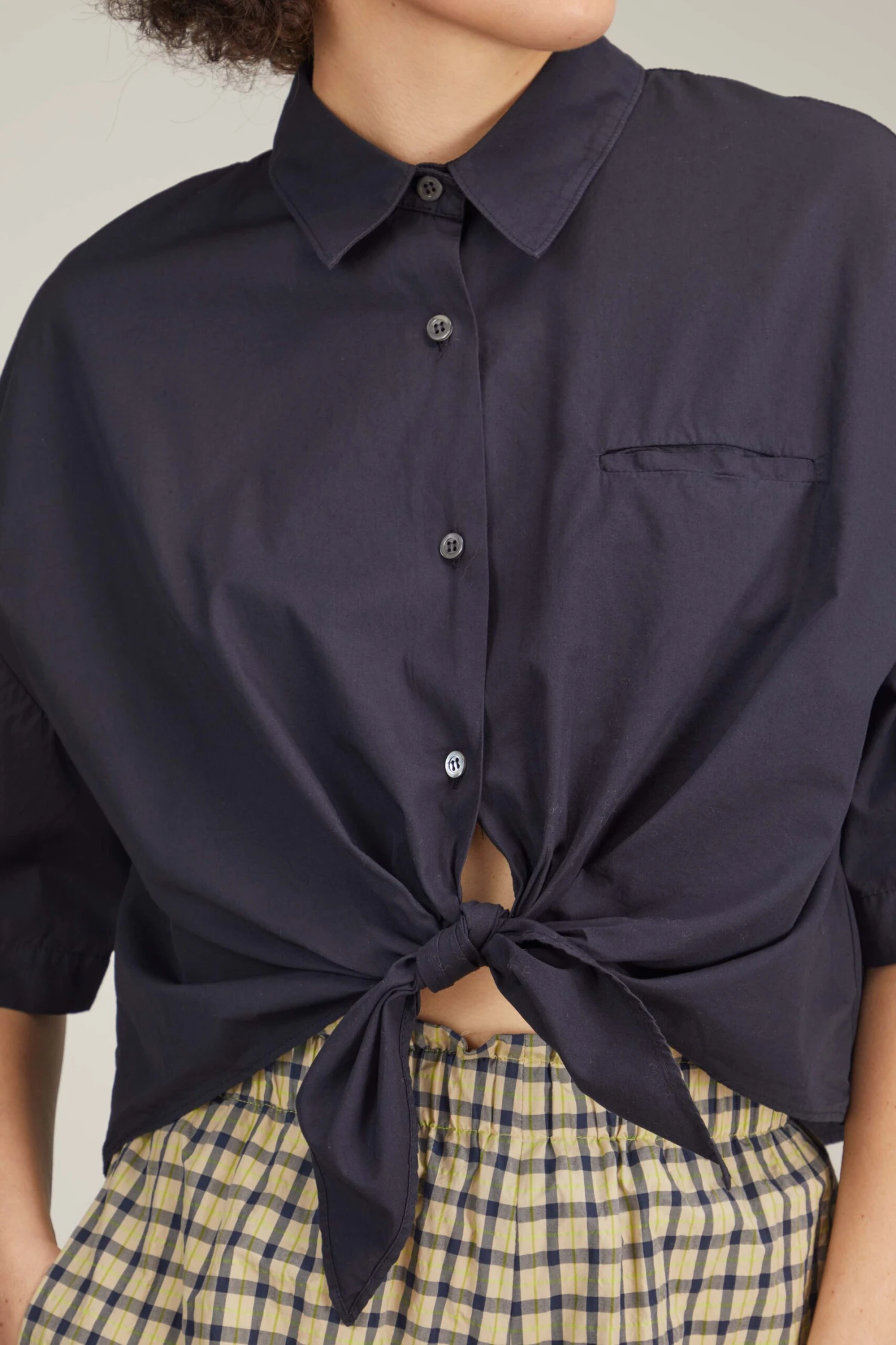 Knot Shirt In Navy - Image 5