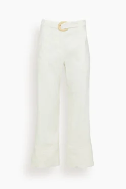 Summer Staples Belted Crop Wide Leg Pant In White