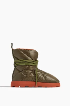 Laccio Pillow Boots In Military/Orange/Rubber