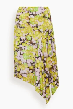 Dries Van Noten Saxo Tris Skirt In Yellow