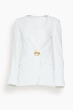 Dries Van Noten Bela Jewel Jacket In White