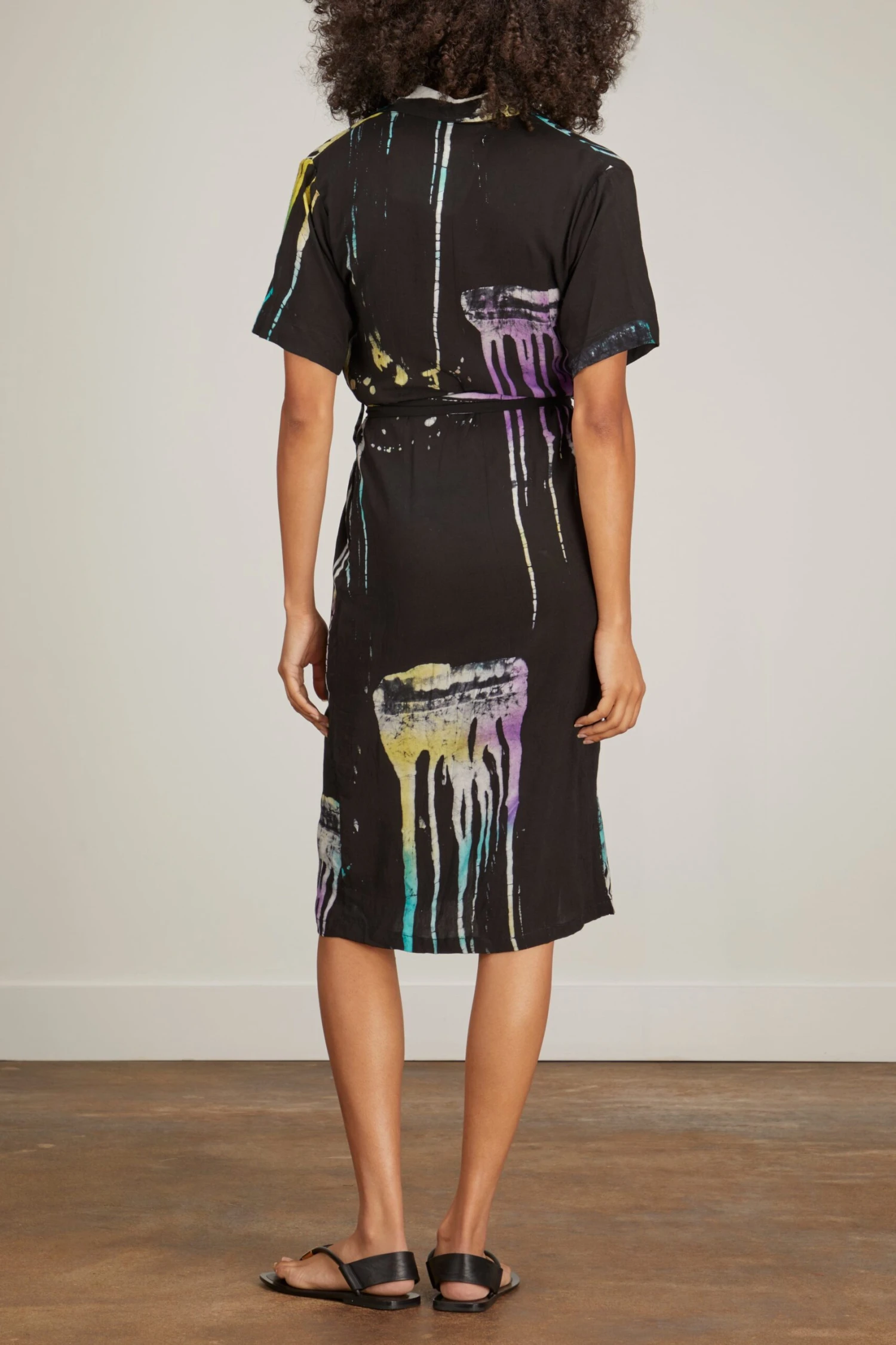 Anike Shift Dress In Yellow/Teal/Navy - Image 4