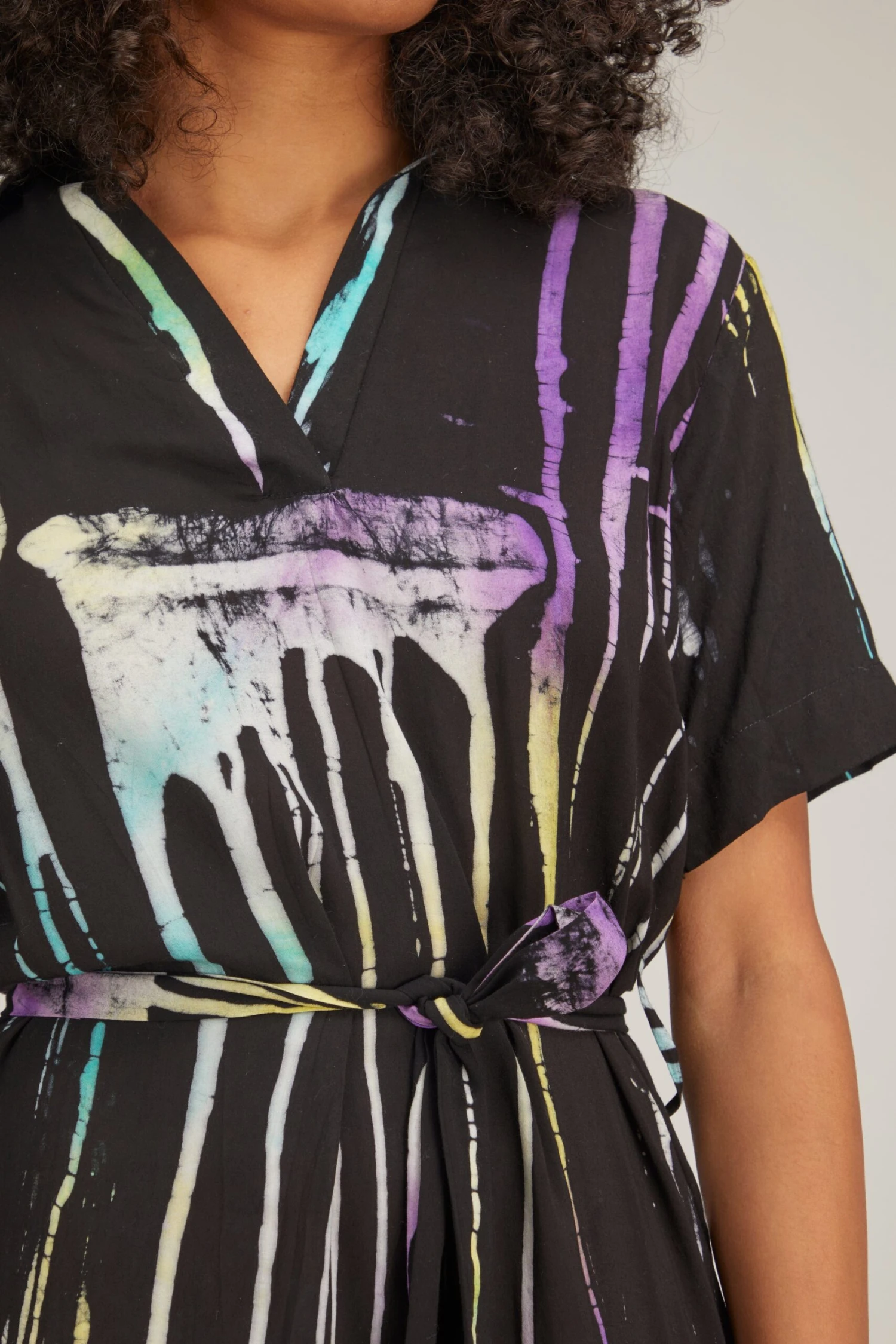 Anike Shift Dress In Yellow/Teal/Navy - Image 5